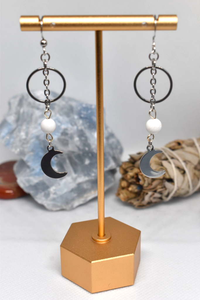 Boucles d'oreille - perles en Howlite