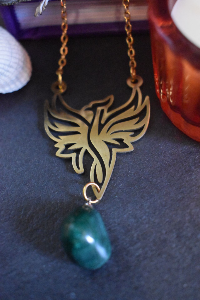 Collier - pendentif en malachite