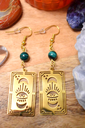 Boucles d'oreille - perles en malachite