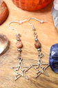 Boucles d'oreille - perles en jaspe léopard