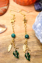 Boucles d'oreille - perles en malachite