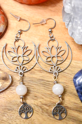 Boucles d'oreille - pierre de lune