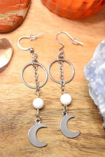 Boucles d'oreille - perles en Howlite