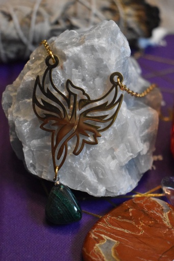 Collier - pendentif en malachite
