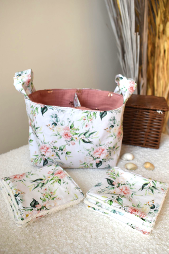 Panière double - motifs fleurs